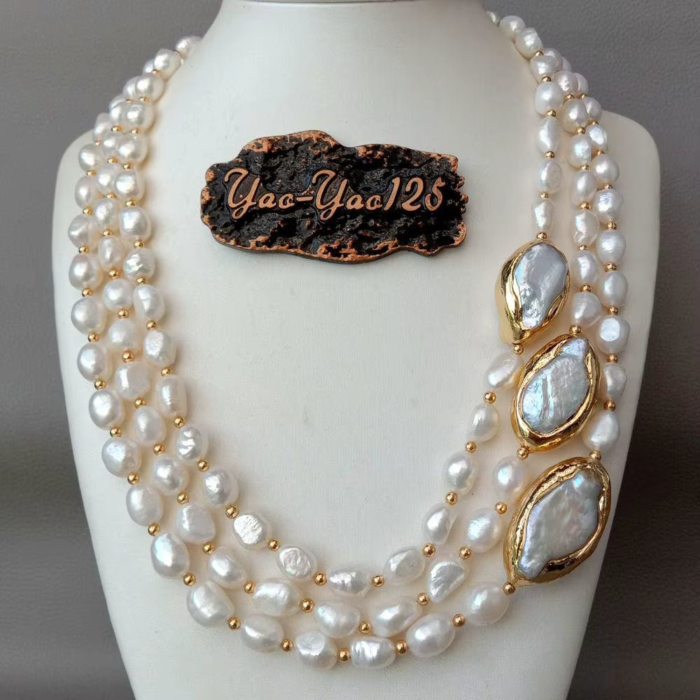 Golden Crest Pearl Necklace - Voisson
