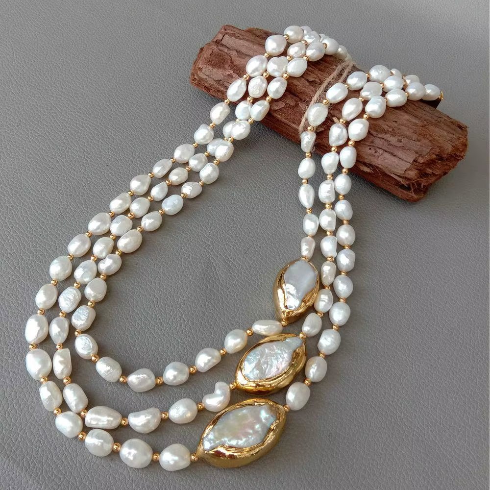 Golden Crest Pearl Necklace - Voisson