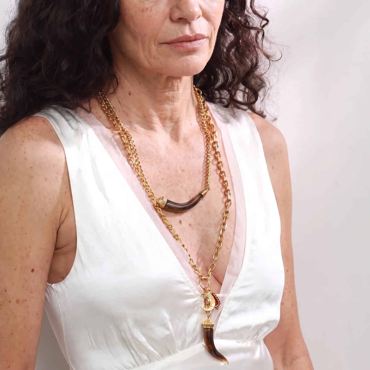 Golden Horn Layered Necklace - Voisson
