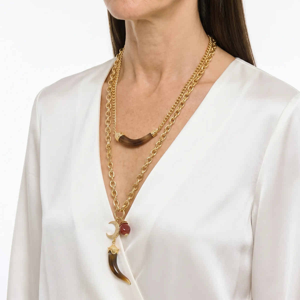 Golden Horn Layered Necklace - Voisson