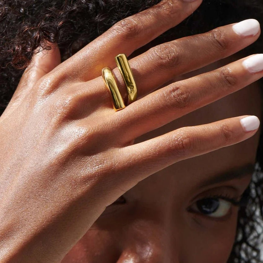 Gossamer Stainless Steel Adjustable Ring - Voisson