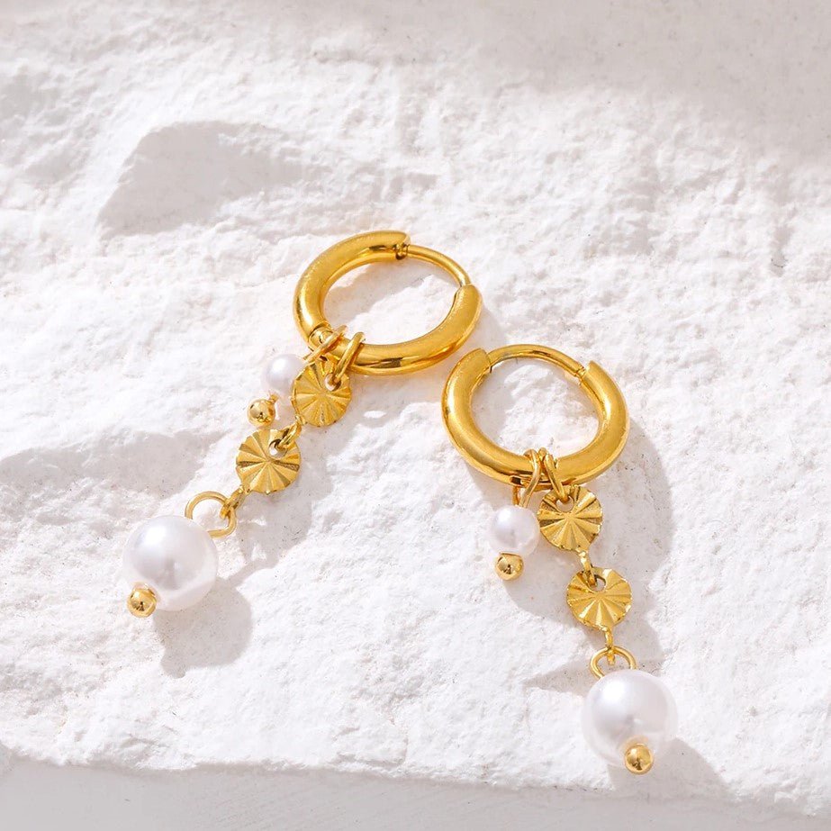 Halo Pearl Cascade Earrings - Voisson