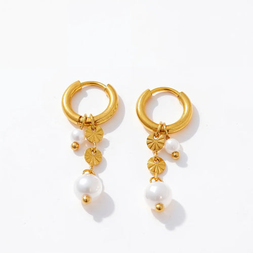 Halo Pearl Cascade Earrings - Voisson