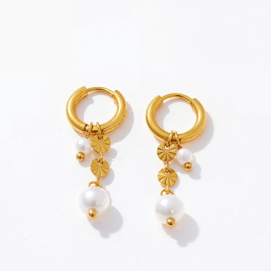 Halo Pearl Cascade Earrings - Voisson