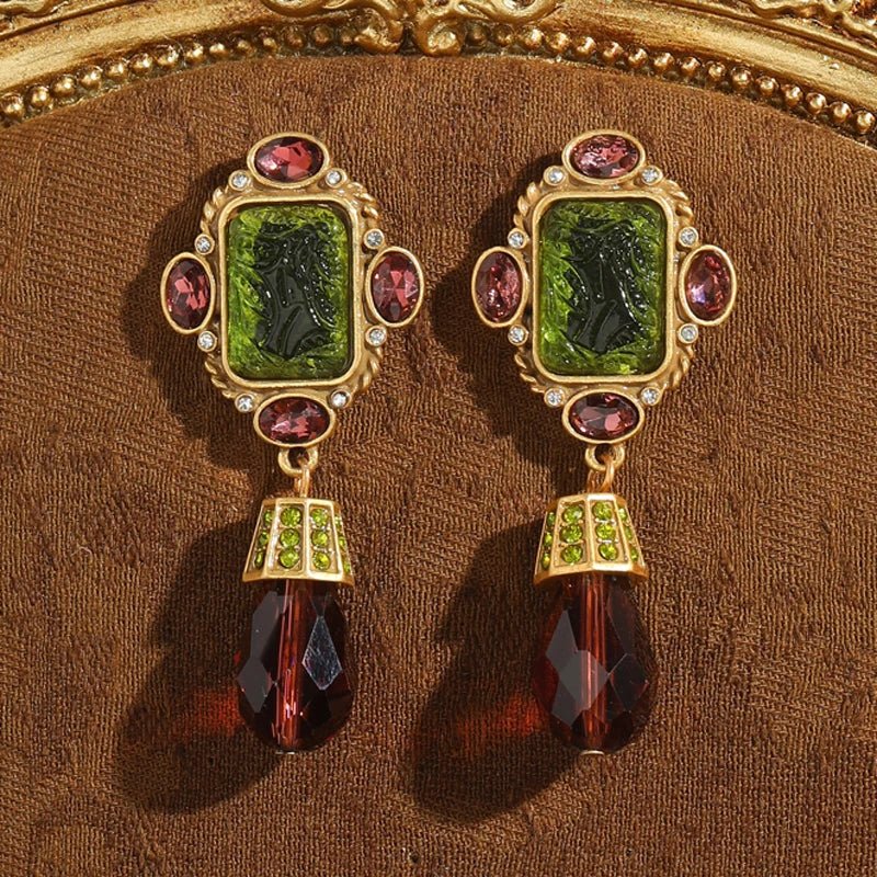 Heirloom Scarlet Drop Earrings - Voisson