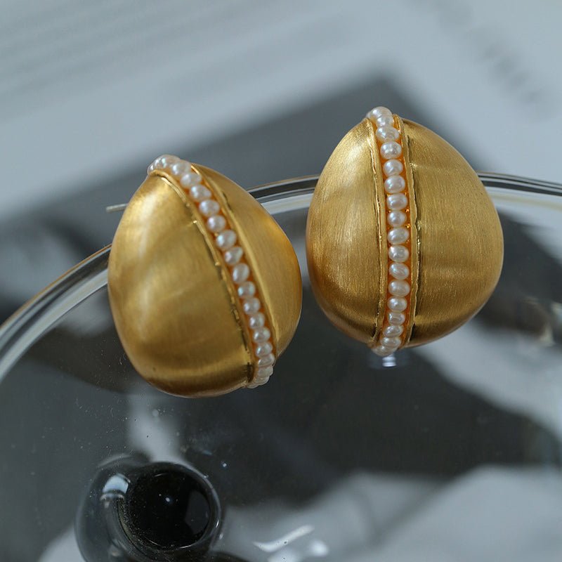 Imperial Divide Pearl Earrings - Voisson