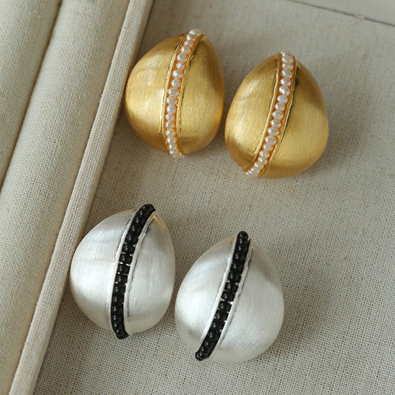 Imperial Divide Pearl Earrings - Voisson