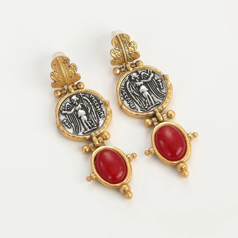 Imperial Flame Coin Earrings - Voisson
