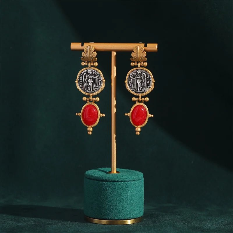 Imperial Flame Coin Earrings - Voisson