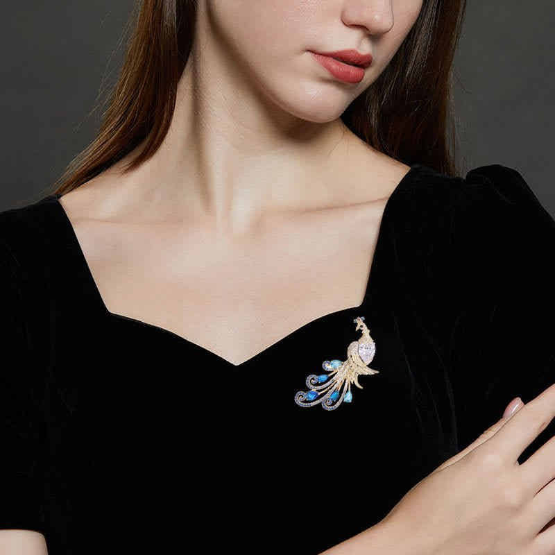 Jewelcrest Peacock Brooch - Voisson