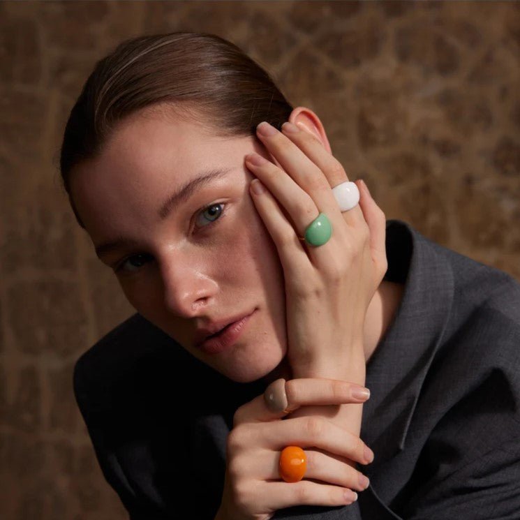 Lava Drop SS Enamel Ring - Voisson