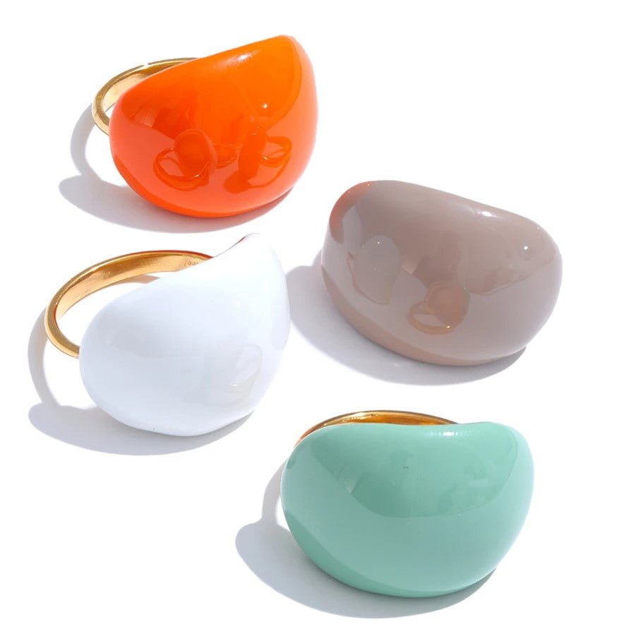 Lava Drop SS Enamel Ring - Voisson