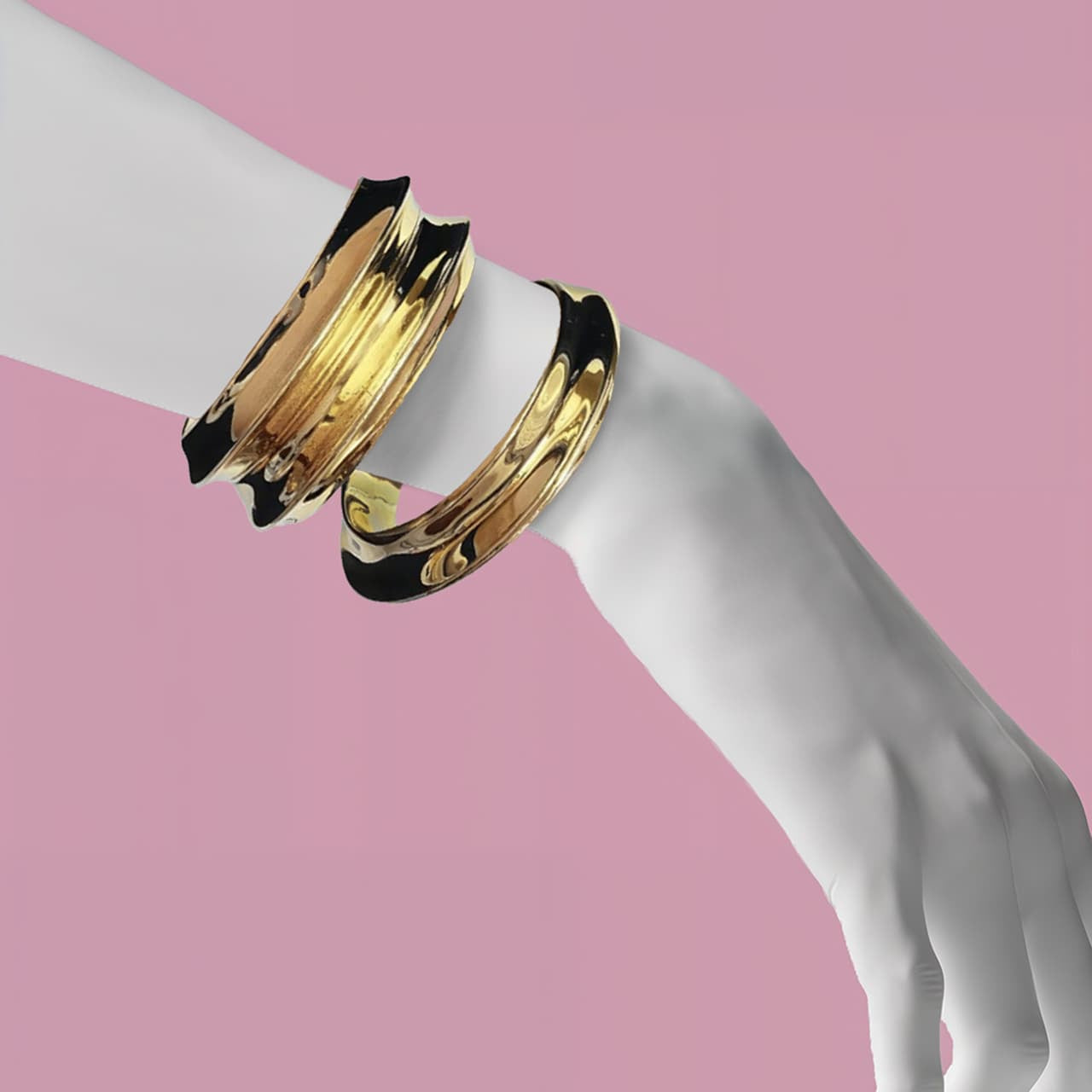 Legacy Wave Exaggerated Chunky Open Bracelet - Voisson