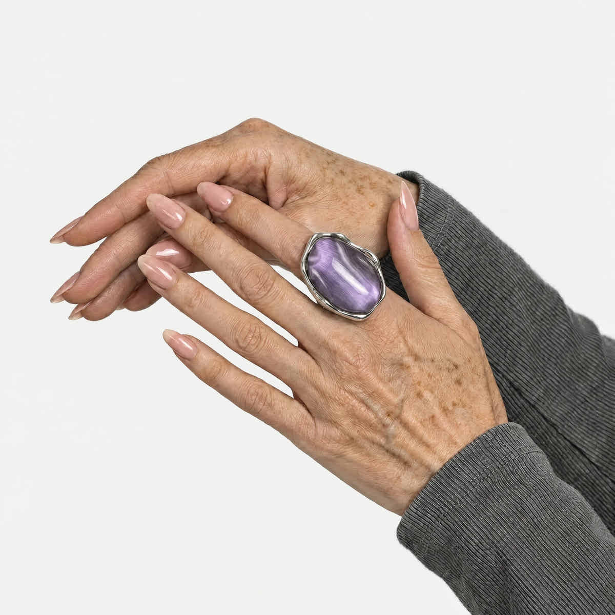 LoveEcho Natural Stone Crystal Ring - Voisson