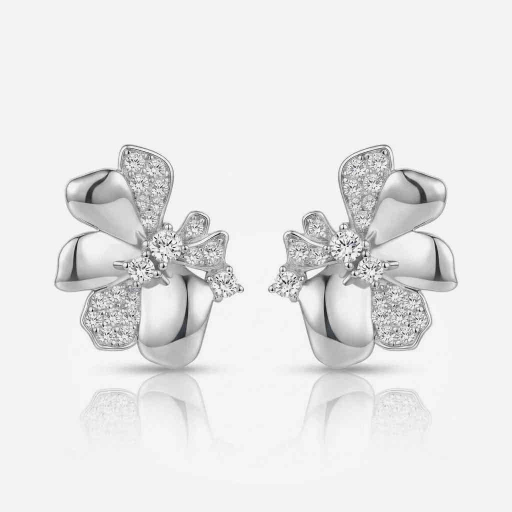 Luminous Orchid 925 Silver Earrings - Voisson