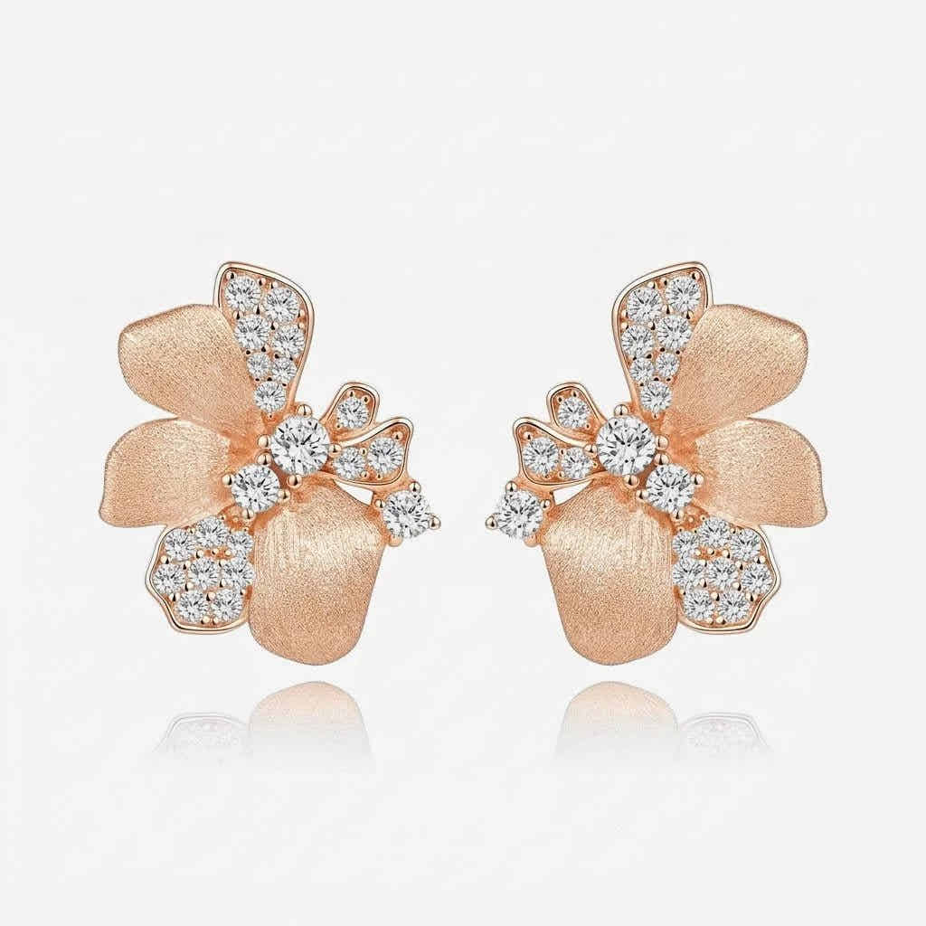 Luminous Orchid 925 Silver Earrings - Voisson