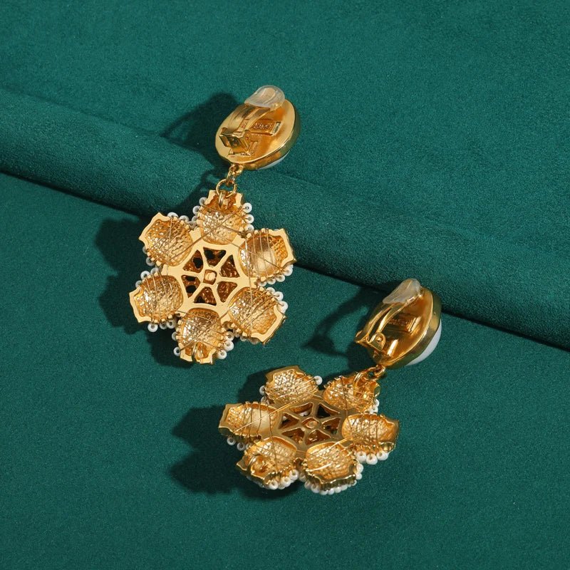 Lustre Bloom Clip On Earrings - Voisson