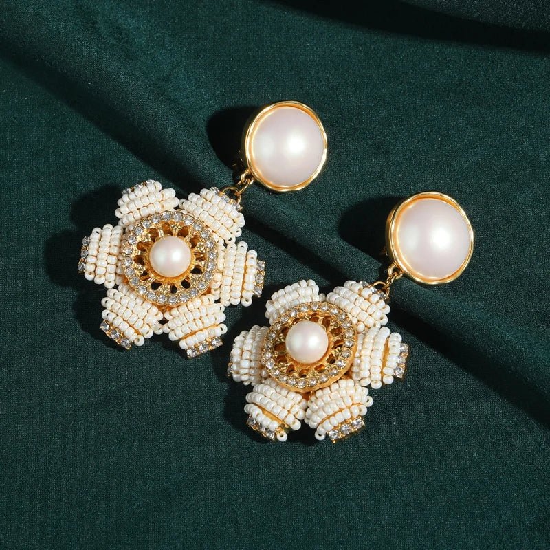 Lustre Bloom Clip On Earrings - Voisson