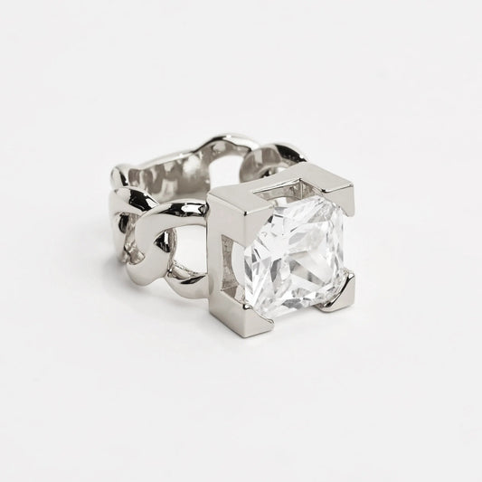 LuxeLink Glass Square Ring - Voisson