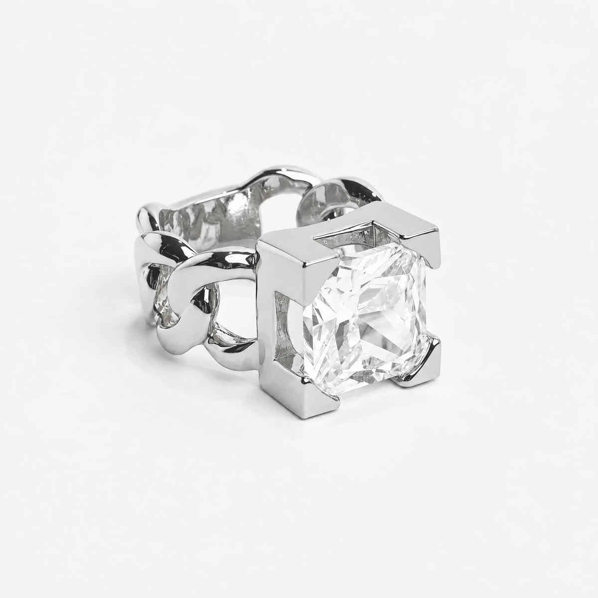 LuxeLink Glass Square Ring - Voisson