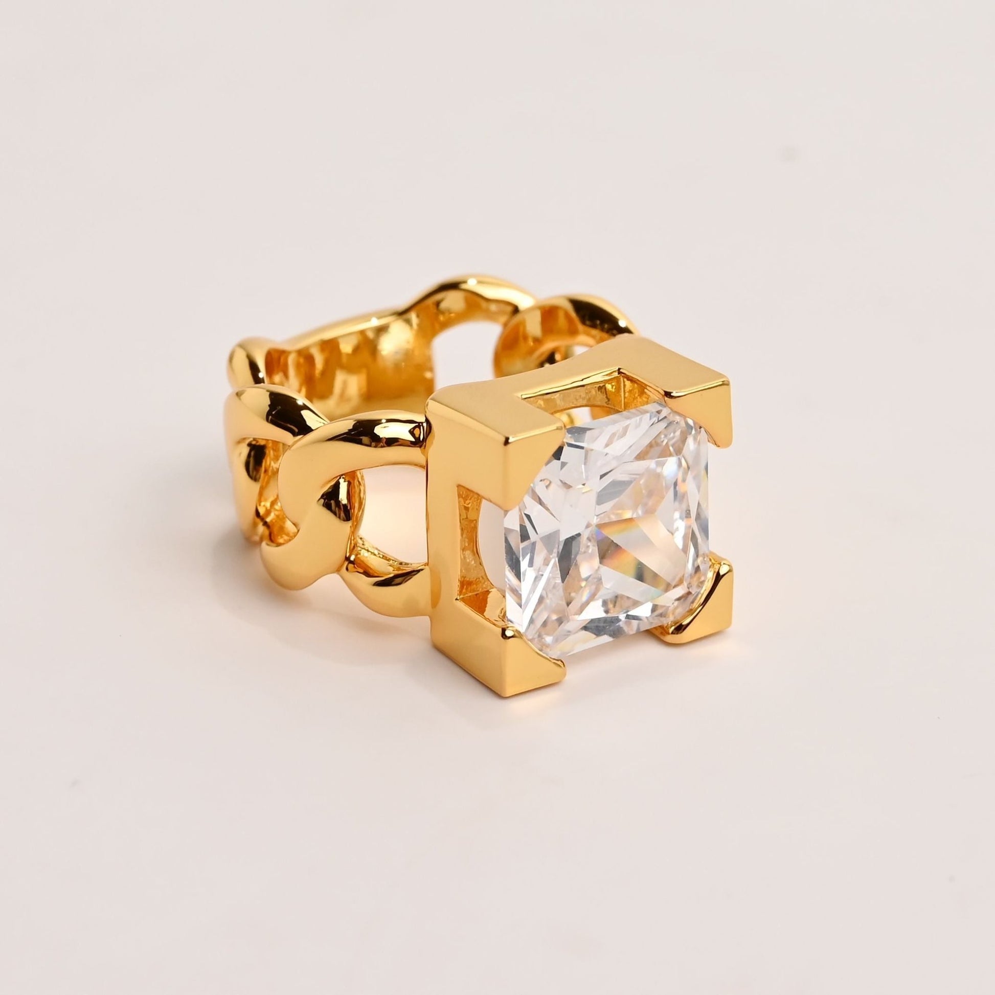 LuxeLink Glass Square Ring - Voisson