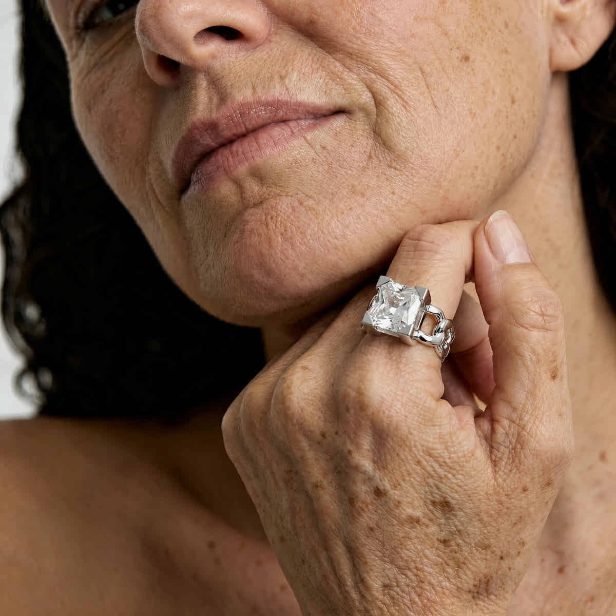 LuxeLink Glass Square Ring - Voisson
