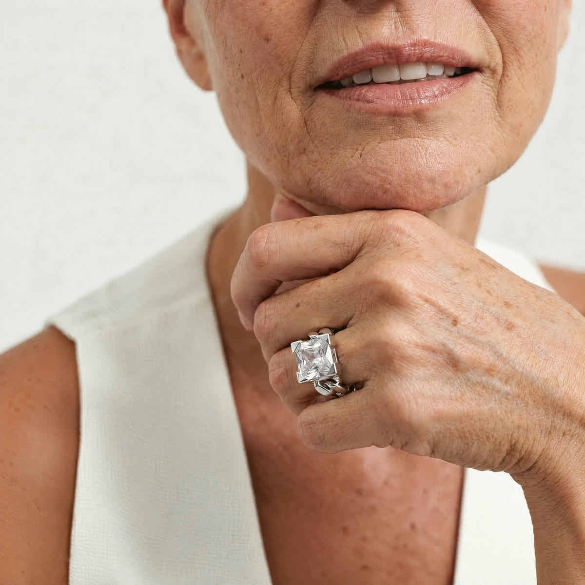 LuxeLink Glass Square Ring - Voisson