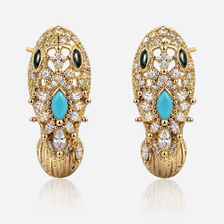 Majesty Serpent Crystal Earrings - Voisson