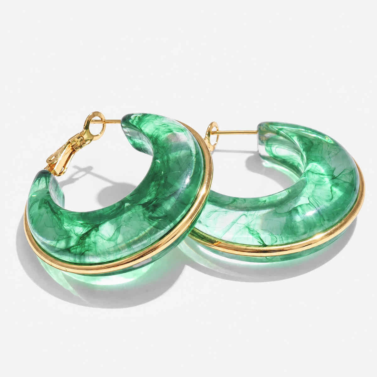 Marble Glow Hoop Earrings - Voisson