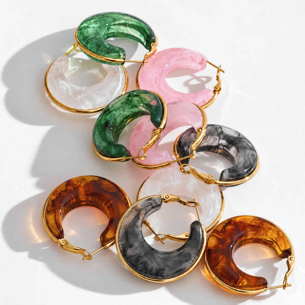 Marble Glow Hoop Earrings - Voisson