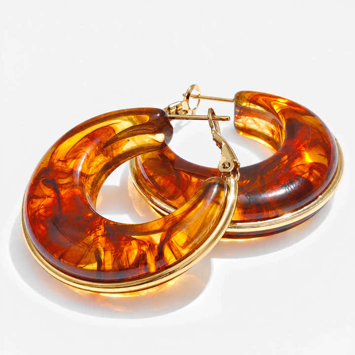 Marble Glow Hoop Earrings - Voisson