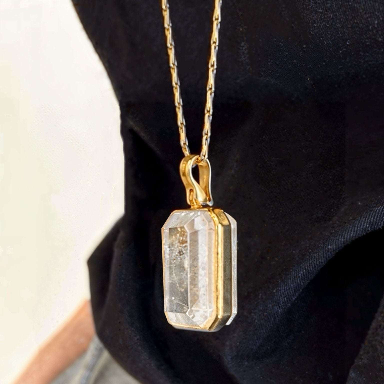 Marique French Vintage Natural Stone Crystal Necklace - Voisson