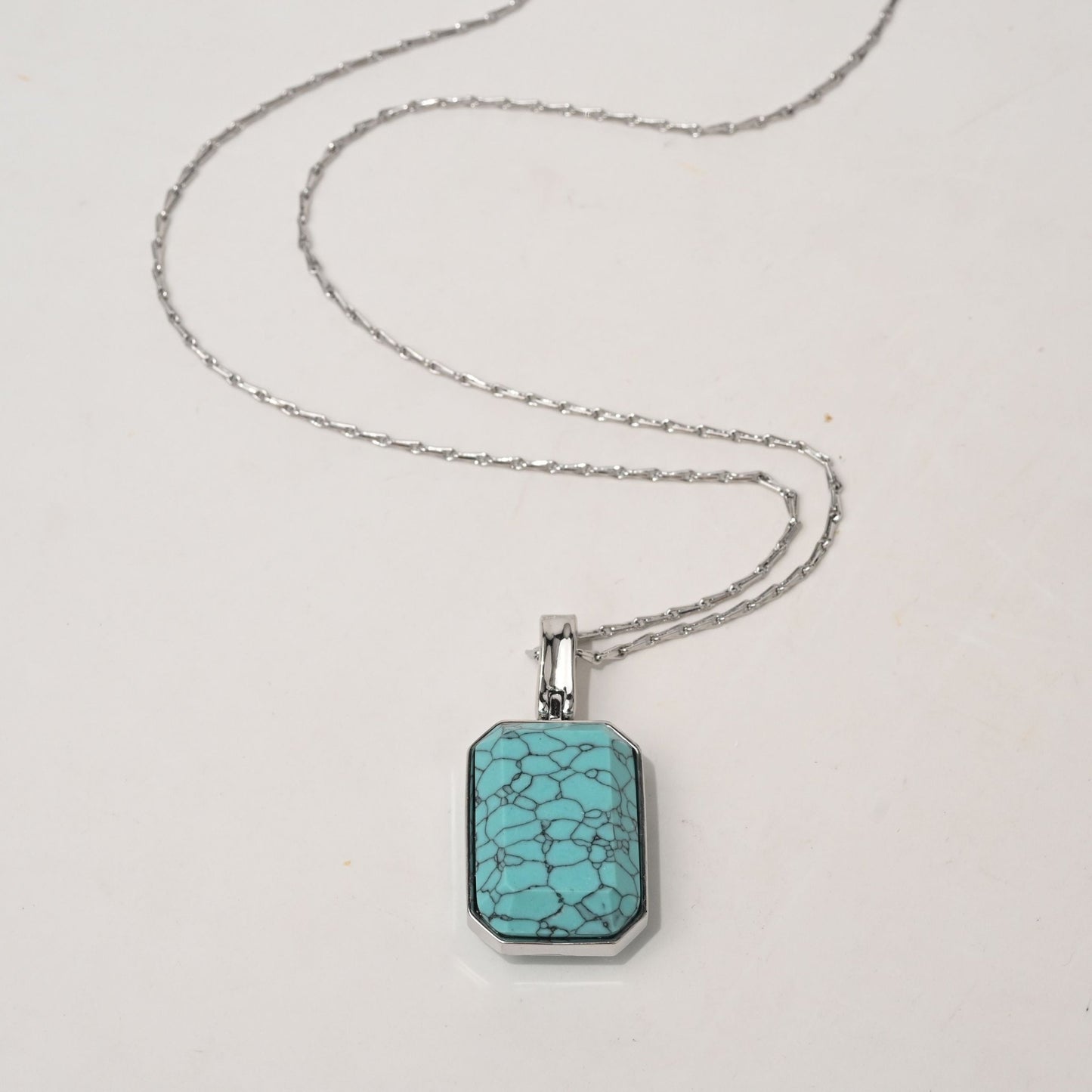 Marique French Vintage Natural Stone Turquoise Necklace - Voisson