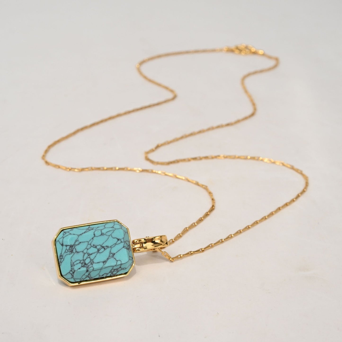 Marique French Vintage Natural Stone Turquoise Necklace - Voisson