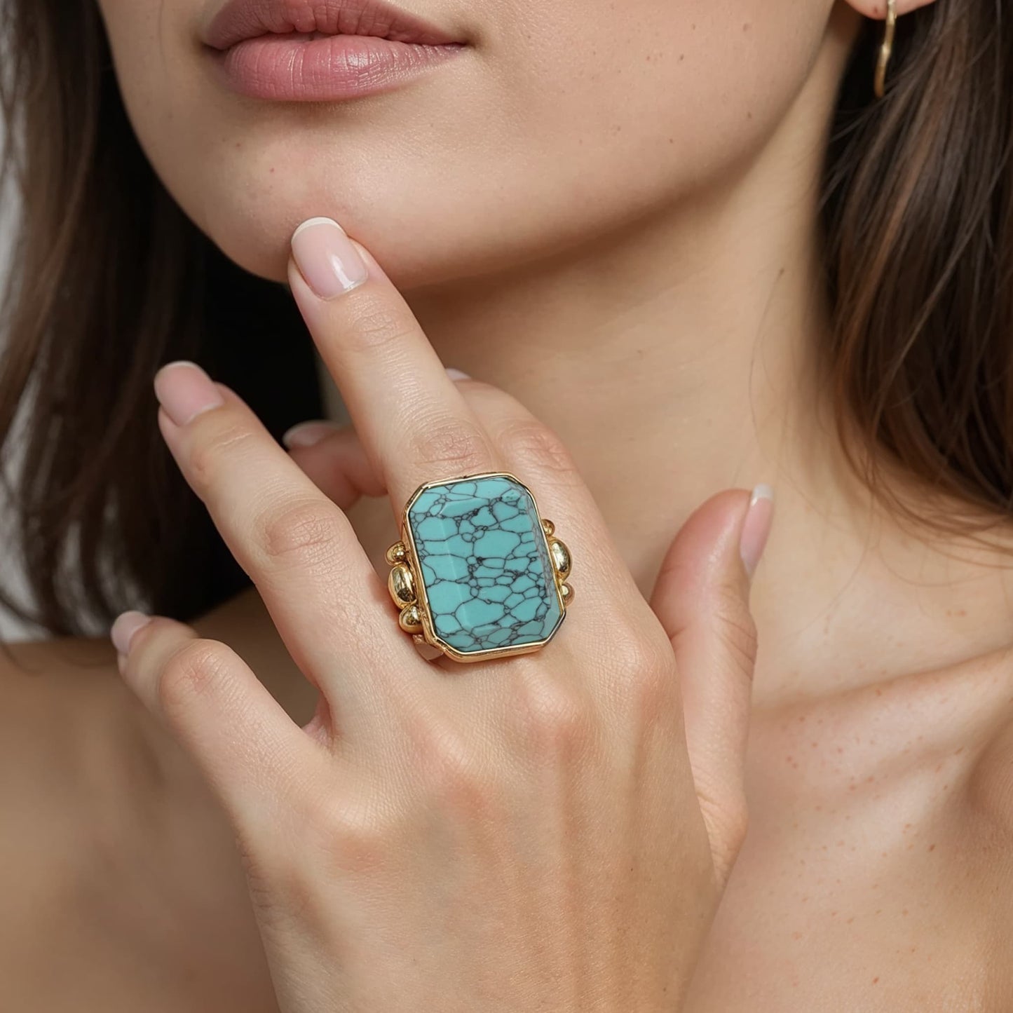 Marique French Vintage Turquoise Ring - Voisson