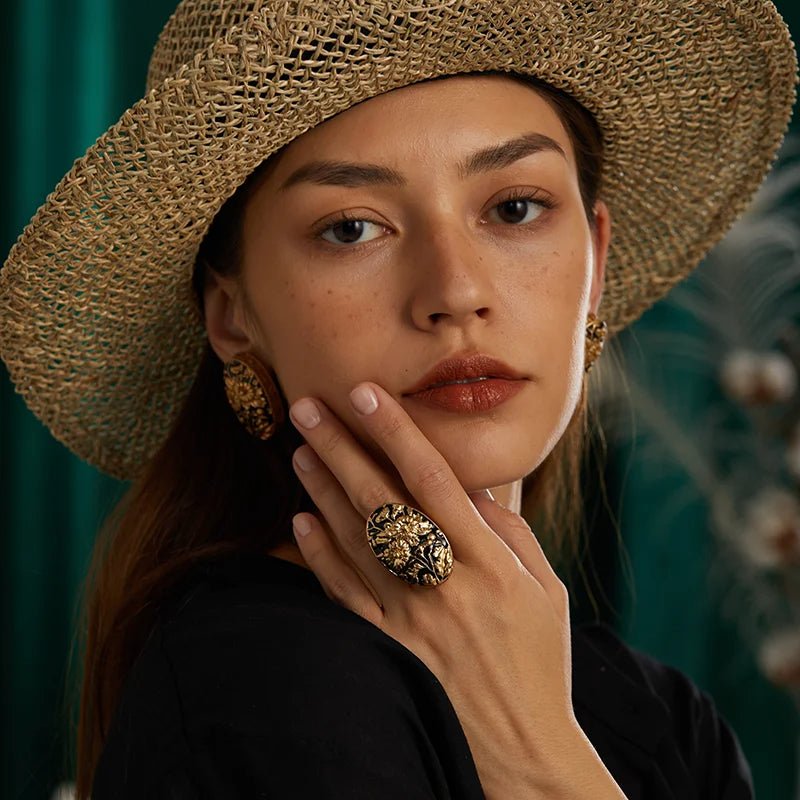 MidnightBloom Vintage Ring - Voisson