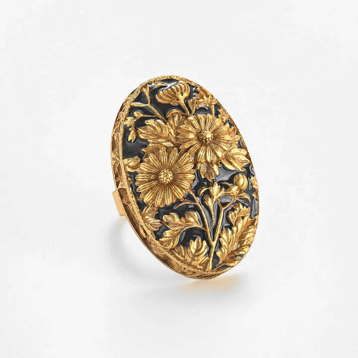 MidnightBloom Vintage Ring - Voisson