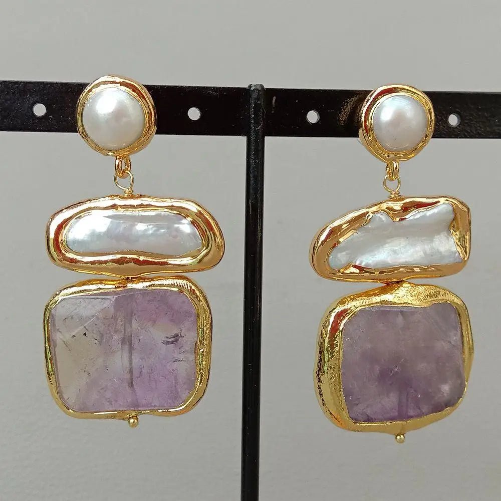 Molten Moonlight Pearl Earrings - Voisson