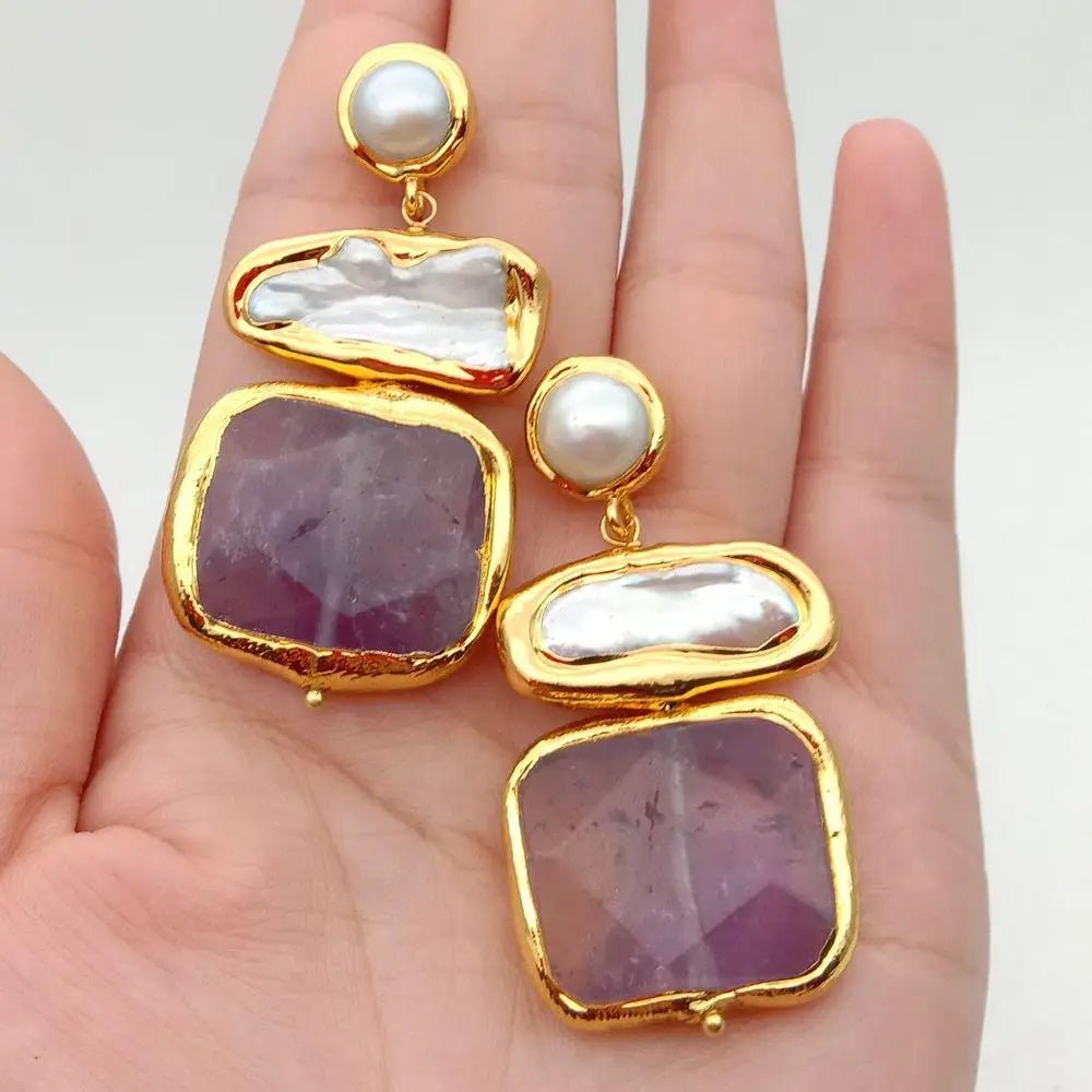 Molten Moonlight Pearl Earrings - Voisson