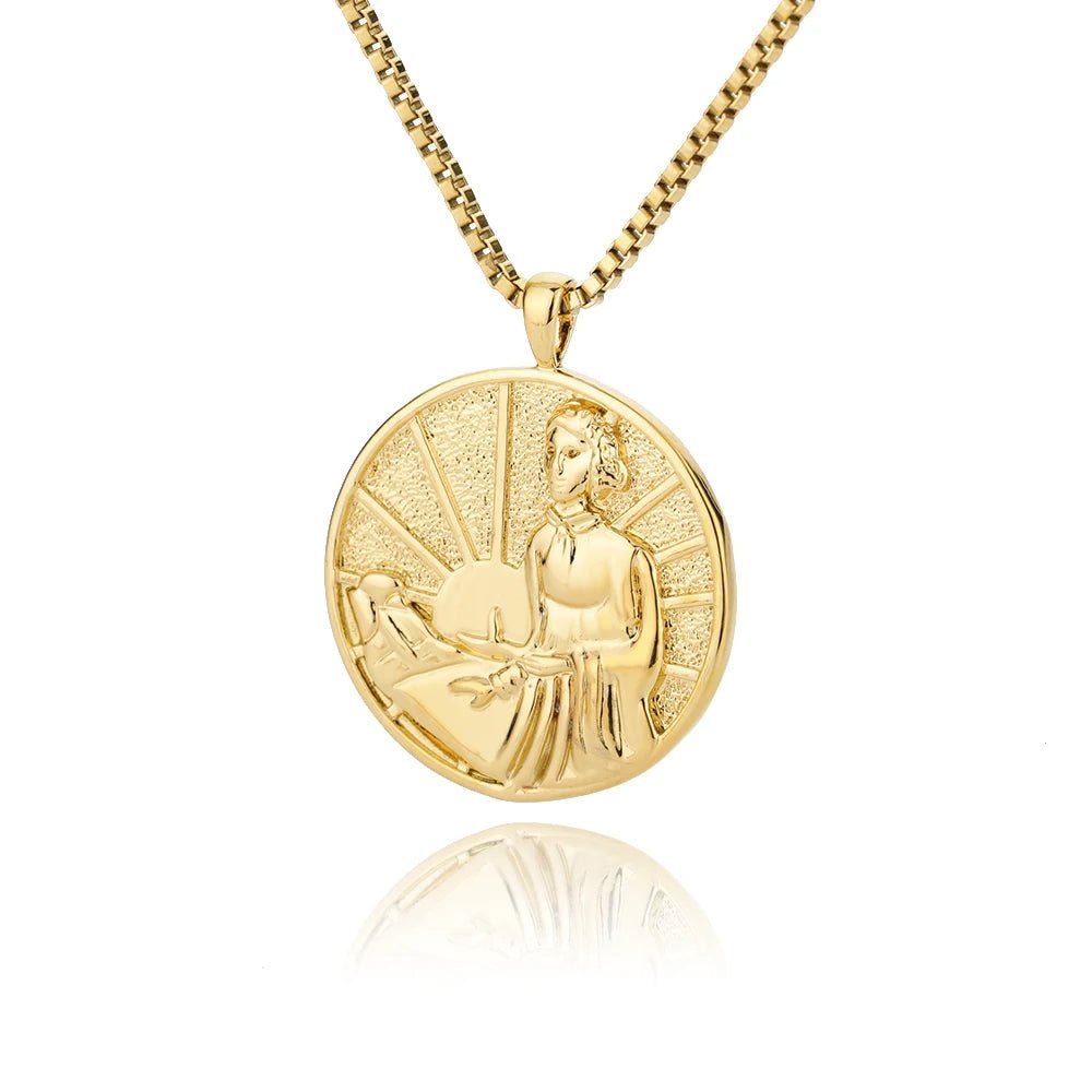 Mythos Gold Medallion Necklace - Voisson