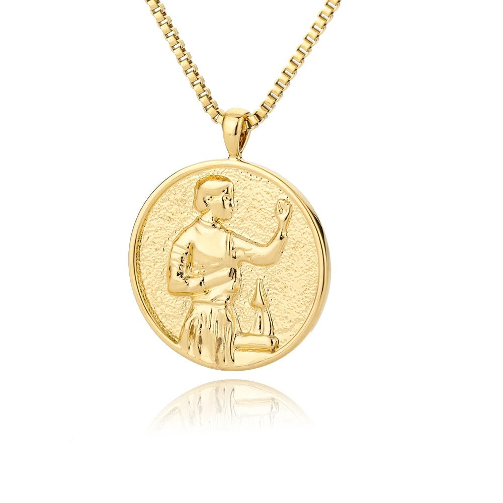 Mythos Gold Medallion Necklace - Voisson