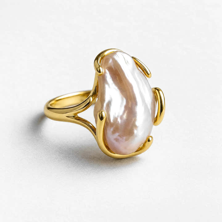 PearlLuster 925 Silver Adjustable Ring - Voisson