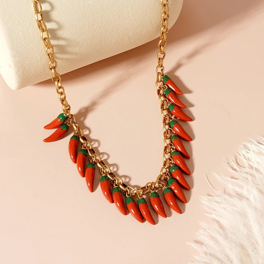 Picante Drop Chain Necklace - Voisson
