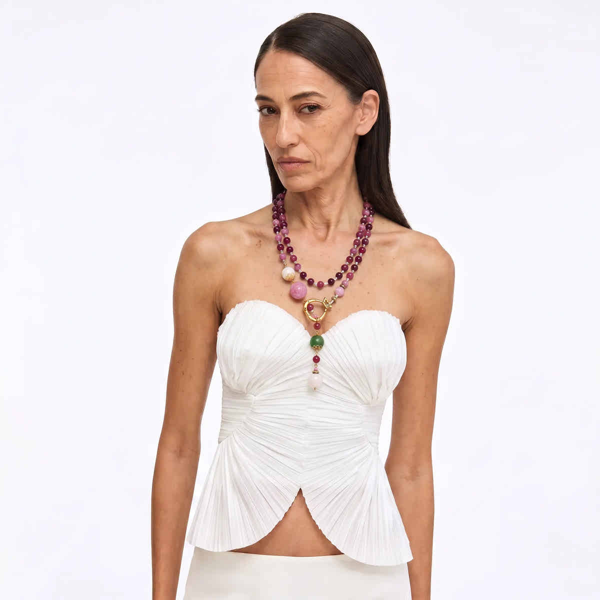 Ruby Serpent Lariat Necklace - Voisson