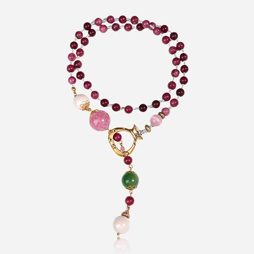 Ruby Serpent Lariat Necklace - Voisson