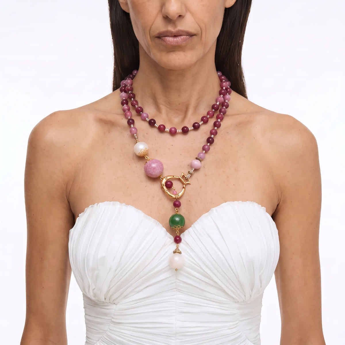 Ruby Serpent Lariat Necklace - Voisson