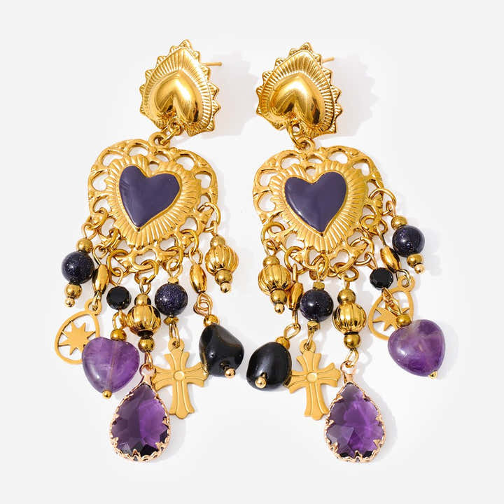Sacred Heart Charm Earrings - Voisson
