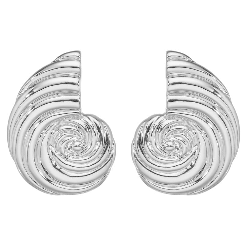 Seashell Swirl Exaggerated Earrings - Voisson