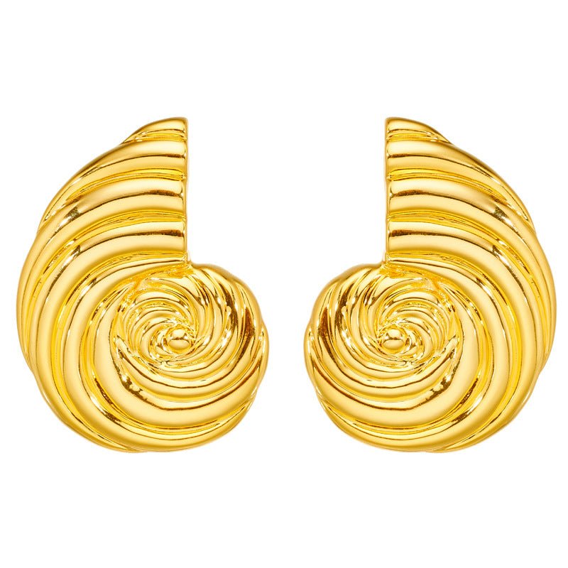 Seashell Swirl Exaggerated Earrings - Voisson