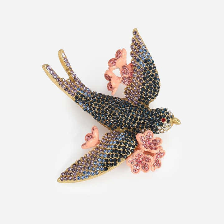 Shadow Rosebird Brooch - Voisson